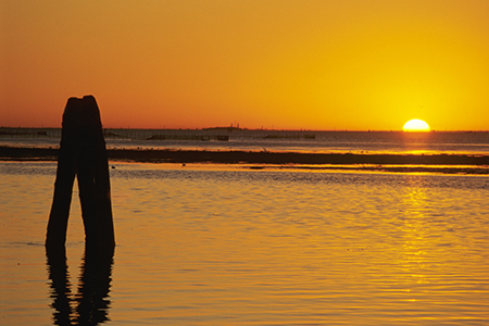 Venice sunset in the lagoon with a bricola- JBLArts photography Fine Art Colours