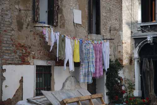 Coloured laundry on an old wall - Hanging out in Venice, JBLArts photography