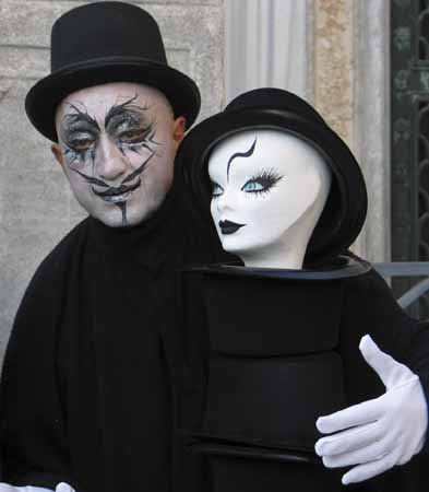 A mime in black with a cuff - Masks at the Venice Carnival, JBLArts photography
