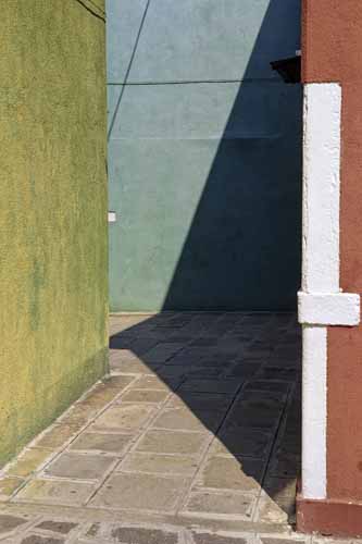 Geometries in green, petrol blue and shadow (with peeking red) - Burano in Venice, JBLArts photography