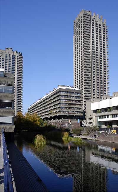 A water pool oasis among cement skyscraper - steel-glass building in London, JBLArts photography